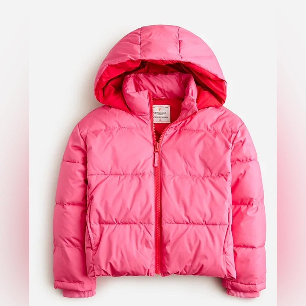 New Crewcuts Girls' metallic cropped puffer jacket with PrimaLoft®